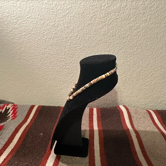 Hand Crafted Earthy Multi Colored Spiny & Sterling Silver Beaded Necklace - Picture 2 of 3